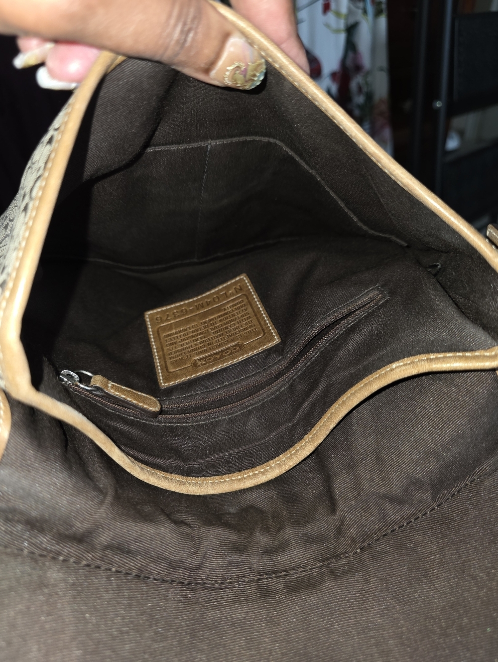Coach Tan Signature Canvas Crossbody with Saddle Leather Trim - Picture 6 of 7